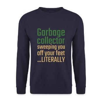 Garbage collector Valentinstag Sweeping you - Unisex Pullover - Navy - Vorne - Alina (178cm) & Michal (187cm)