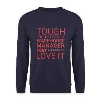 Warehouse Manager Crazy - Unisex Pullover - Navy - Vorne - Alina (178cm) & Michal (187cm)