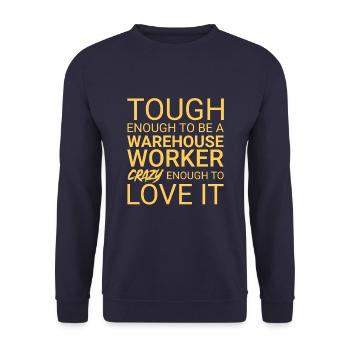 Warehouse Worker Crazy - Unisex Pullover - Navy - Vorne - Alina (178cm) & Michal (187cm)