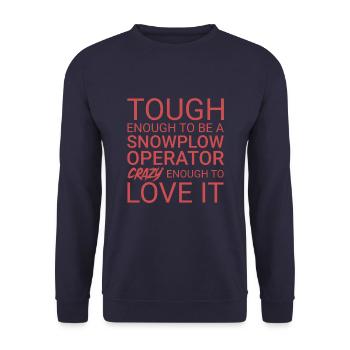 Snowplow Operator Crazy - Unisex Sweatshirt - navy - Front - Alina (178cm) & Michal (187cm)