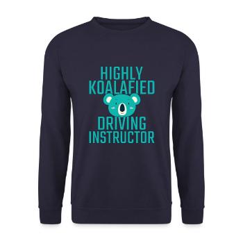 Driving Instructor Koalafied Drive Tutor - Unisex Sweatshirt - navy - Front - Alina (178cm) & Michal (187cm)