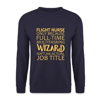 Flight Nurse Wizard Luftrettung - Unisex Pullover - Navy - Vorne - Alina (178cm) & Michal (187cm)
