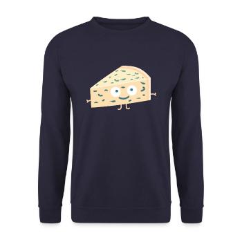Funny Roquefort cheese - Unisex Sweatshirt - navy - Front - Alina (178cm) & Michal (187cm)