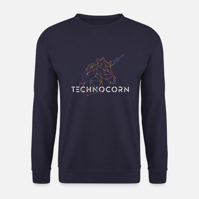 Techno Unicorn / Einhorn - Unisex Pullover - Navy