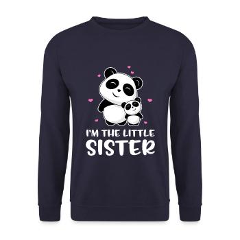 I'm The Little Sister - Kleine Panda Schwester - Unisex Pullover - Navy - Vorne - Alina (178cm) & Michal (187cm)