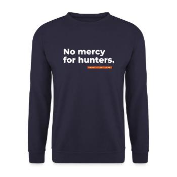 Pas de pitié pour les chasseurs. - Sweat-shirt Unisexe - marine - Devant - Alina (178cm) & Michal (187cm)