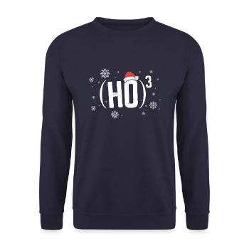 Ho hoch 3 - Ugly Weihnachten - Unisex Pullover - Navy - Vorne - Alina (178cm) & Michal (187cm)
