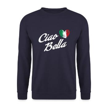 Ciao Bella - Italien Liebe - Unisex Pullover - Navy - Vorne - Alina (178cm) & Michal (187cm)