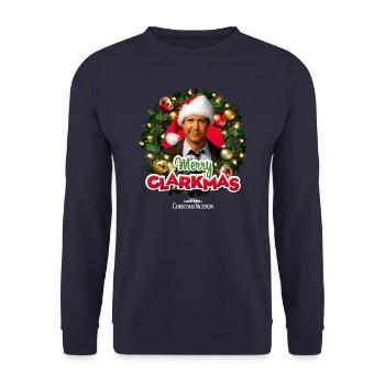 National Lampoon's Christmas Vacation Clarkmas - Unisex Sweatshirt - navy - Front - Alina (178cm) & Michal (187cm)