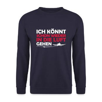 lustige Segelflieger Spruch Segelflugzeug Geschenk - Unisex Pullover - Navy - Vorne - Alina (178cm) & Michal (187cm)