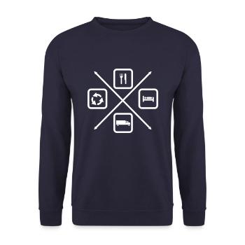 The Life Cycle of a Truck Driver - Unisex Sweatshirt - navy - Front - Alina (178cm) & Michal (187cm)