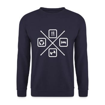 The life cycle of a bodybuilder, bodybuilding, bodybuilding - Unisex Sweatshirt - navy - Front - Alina (178cm) & Michal (187cm)