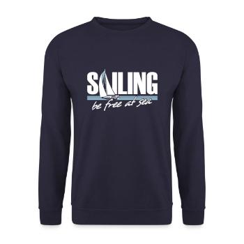 Sailing - Unisex Sweatshirt - navy - Front - Alina (178cm) & Michal (187cm)