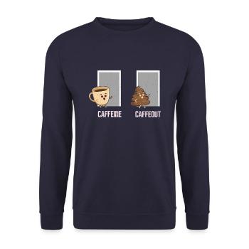 Koffein Koffout - Lustiges Kaffee - Unisex Pullover - Navy - Vorne - Alina (178cm) & Michal (187cm)