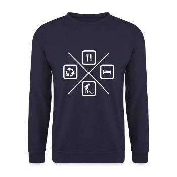The Life Cycle of a Golfer,Golf,Golfer - Unisex Sweatshirt - navy - Front - Alina (178cm) & Michal (187cm)