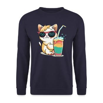A cat lover's dream - Unisex Sweatshirt - navy - Front - Alina (178cm) & Michal (187cm)