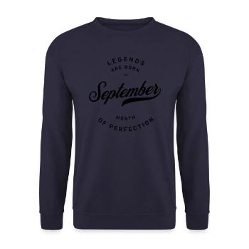 BIRTHDAY SEPTEMBER - Unisex Sweatshirt - navy - Front - Alina (178cm) & Michal (187cm)