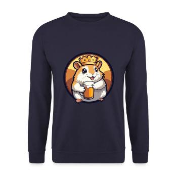 Hamster Beer - Unisex Sweatshirt - navy - Front - Alina (178cm) & Michal (187cm)