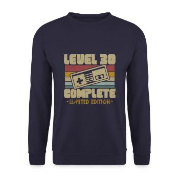 30 Birthday Level 30 Complete 30 Years - Unisex Sweatshirt - navy - Front - Alina (178cm) & Michal (187cm)