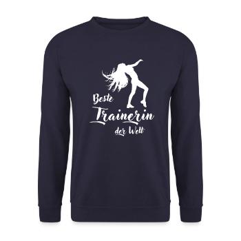 Trainers Gift Best Coach in the World - Unisex Sweatshirt - navy - Front - Alina (178cm) & Michal (187cm)