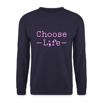 Choose life - Unisex Pullover - Navy - Vorne - Alina (178cm) & Michal (187cm)