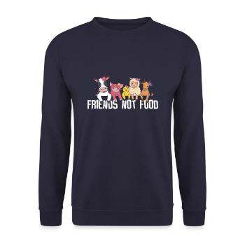 Friends not Food - Tierliebe, Tierschutz & Vegan - Unisex Pullover - Navy - Vorne - Alina (178cm) & Michal (187cm)