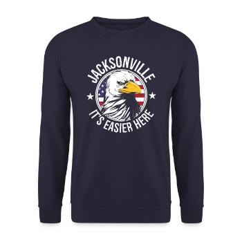 Jacksonville Florida - Unisex Pullover - Navy - Vorne - Alina (178cm) & Michal (187cm)