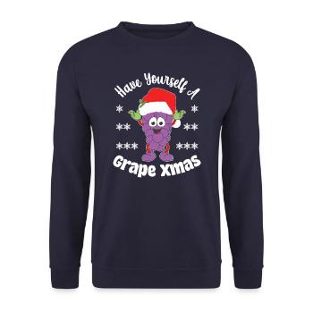 Have yourself a Grape Xmas - Unisex Pullover - Navy - Vorne - Alina (178cm) & Michal (187cm)