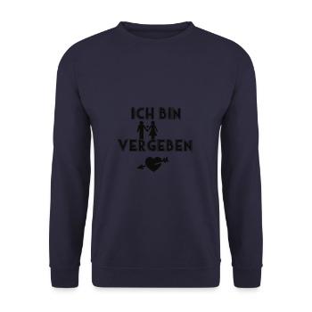 Ich bin vergeben - Unisex Pullover - Navy - Vorne - Alina (178cm) & Michal (187cm)