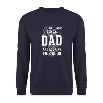 Ursprüngliche Vatertagsgeschenkidee - Unisex Pullover - Navy - Vorne - Alina (178cm) & Michal (187cm)