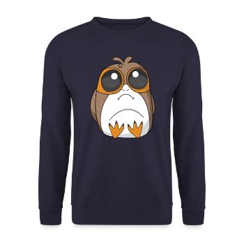 Petit porg - Sweat-shirt Unisexe - marine - Devant - Alina (178cm) & Michal (187cm)