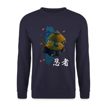 Ninja Assasin Anime Character - Gift for Manga - Unisex Sweatshirt - navy - Front - Alina (178cm) & Michal (187cm)