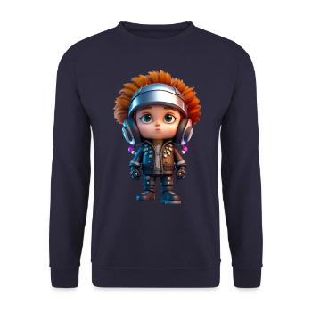 Little Biker - Unisex Pullover - Navy - Vorne - Alina (178cm) & Michal (187cm)