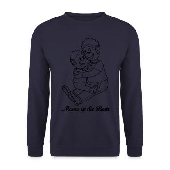 Mutter Kind Familie Tier Mama Stofftier - Unisex Pullover - Navy - Vorne - Alina (178cm) & Michal (187cm)