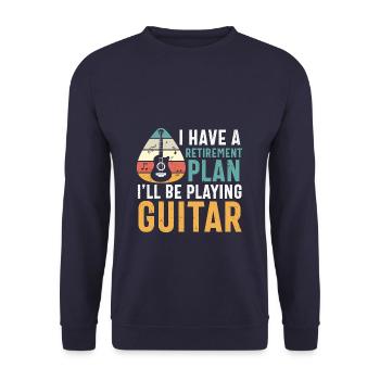 My Retirement Plan Playing Guitar - Unisex Pullover - Navy - Vorne - Alina (178cm) & Michal (187cm)