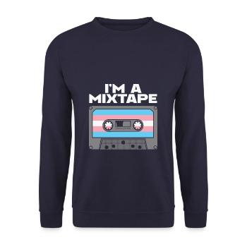 LBGT Flag Gay Pride Human I'm a Mixtape - Unisex Pullover - Navy - Vorne - Alina (178cm) & Michal (187cm)