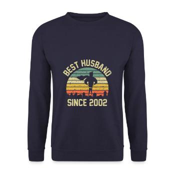 Best Husband Since 2002 wedding anniversary - Unisex Pullover - Navy - Vorne - Alina (178cm) & Michal (187cm)