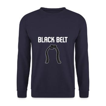 Black Belt Karate Martial Arts - Unisex Pullover - Navy - Vorne - Alina (178cm) & Michal (187cm)