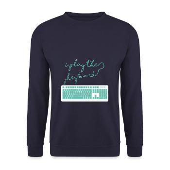 I play the Keyboard funny Programmer Hacker - Unisex Pullover - Navy - Vorne - Alina (178cm) & Michal (187cm)