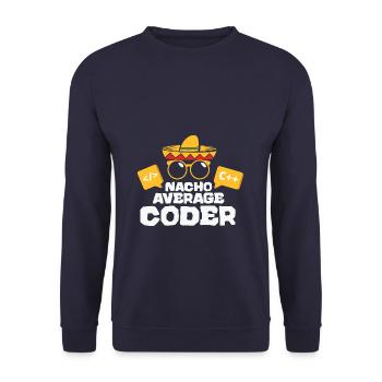 Nacho Average Coder Coding Taco Mexican Programmer - Unisex Pullover - Navy - Vorne - Alina (178cm) & Michal (187cm)