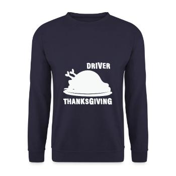 Dîner de dinde de Thanksgiving du chauffeur - Sweat-shirt Unisexe - marine - Devant - Alina (178cm) & Michal (187cm)