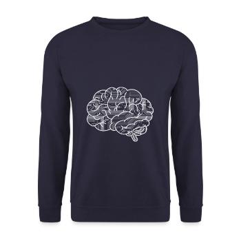 Programmer Brain funny coding for woman men - Unisex Pullover - Navy - Vorne - Alina (178cm) & Michal (187cm)