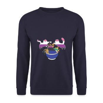 LBGT Flag Gay Pride Human Cats Lover - Unisex Pullover - Navy - Vorne - Alina (178cm) & Michal (187cm)