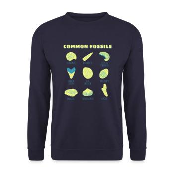 Fossils Collection Gift Fossil Hunters - Unisex Sweatshirt - navy - Front - Alina (178cm) & Michal (187cm)