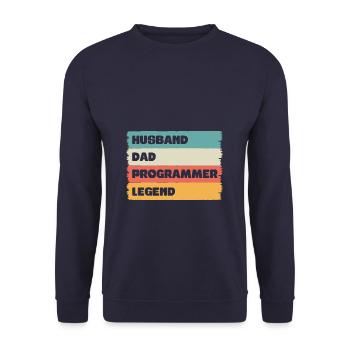 Husband Dad programmer Legend - Unisex Sweatshirt - navy - Front - Alina (178cm) & Michal (187cm)