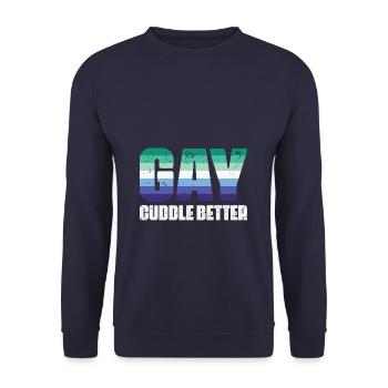 LBGT Flag Gay PrideCuddle Better - Unisex Pullover - Navy - Vorne - Alina (178cm) & Michal (187cm)