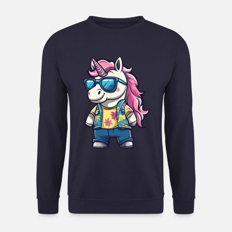Einhorn Lustig Sommer - Unisex Pullover - Navy
