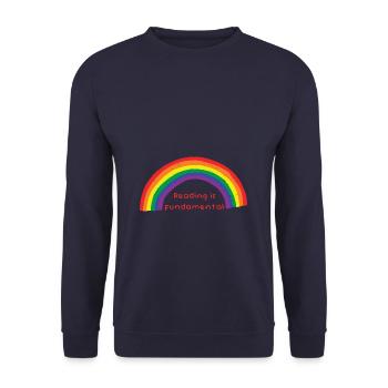 LBGT Flag Gay Pride Human Vintage Rainbow - Unisex Sweatshirt - navy - Front - Alina (178cm) & Michal (187cm)