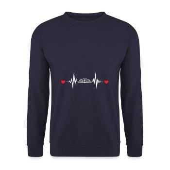 My Book smells Better than your Tablet - Unisex Pullover - Navy - Vorne - Alina (178cm) & Michal (187cm)