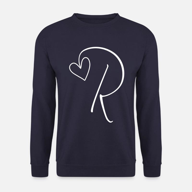 Buchstabe R Buchstabe-R Kalligrafie - Unisex Pullover - Navy